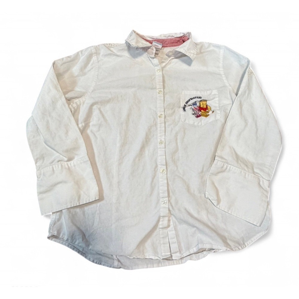 Vintage Disney Winnie the Pooh Shirt Large White Button Up Hong Kong